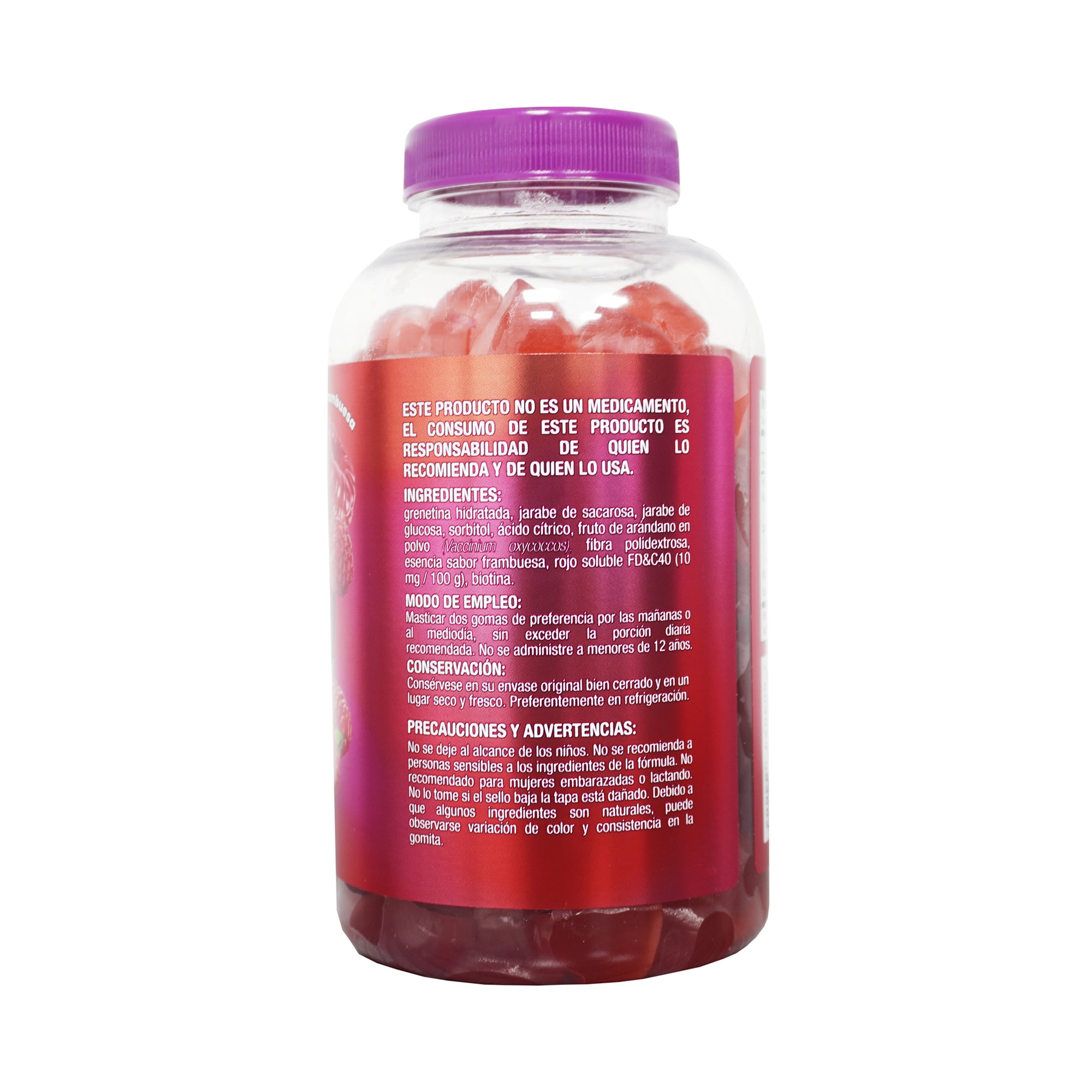 Biotina Y Arándano 110 Gomas Reducidas En Azúcar, Sabor Frutos Rojos