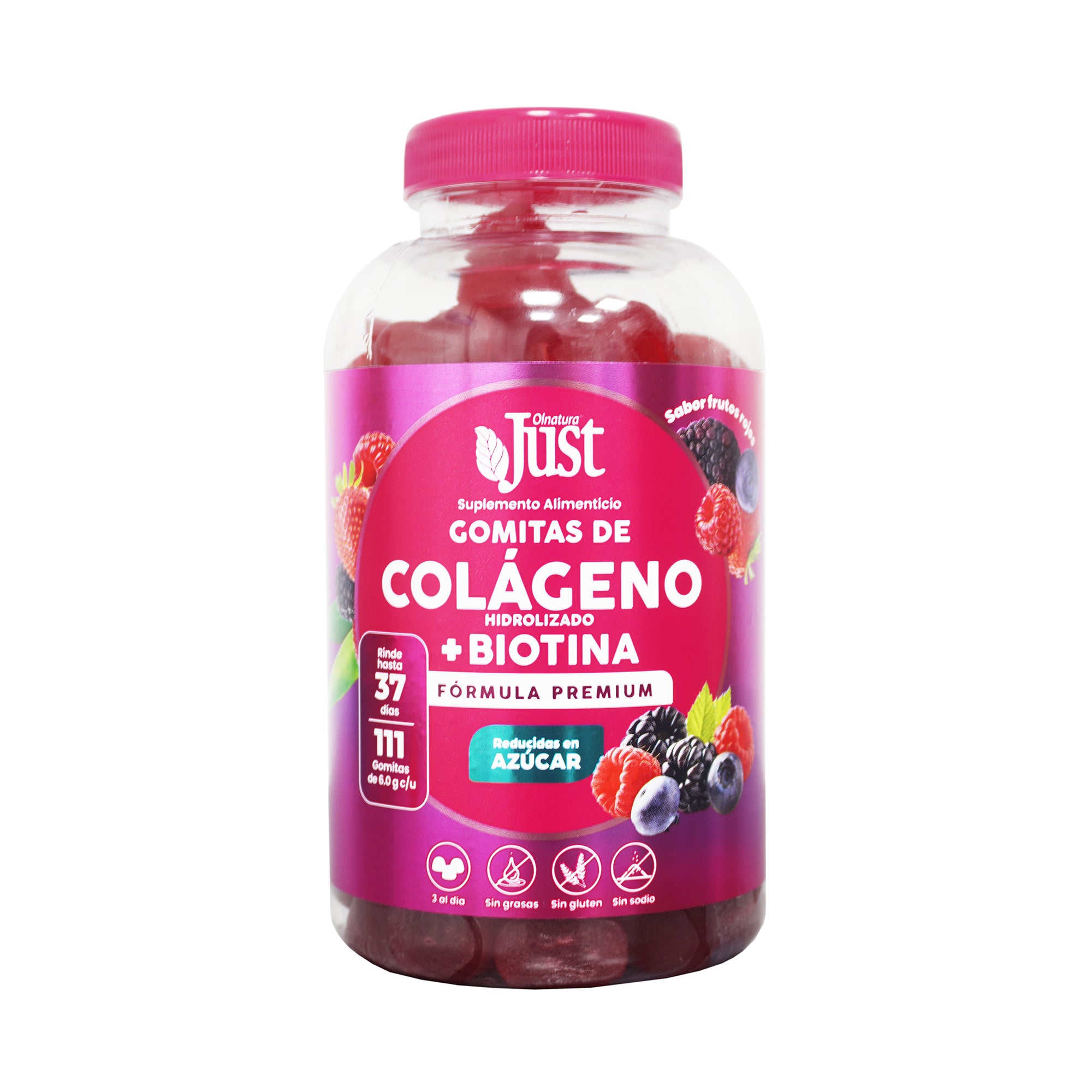 Colágeno Hidrolizado + Biotina 111 Gomas Bajas En Azucar Frutos Rojos