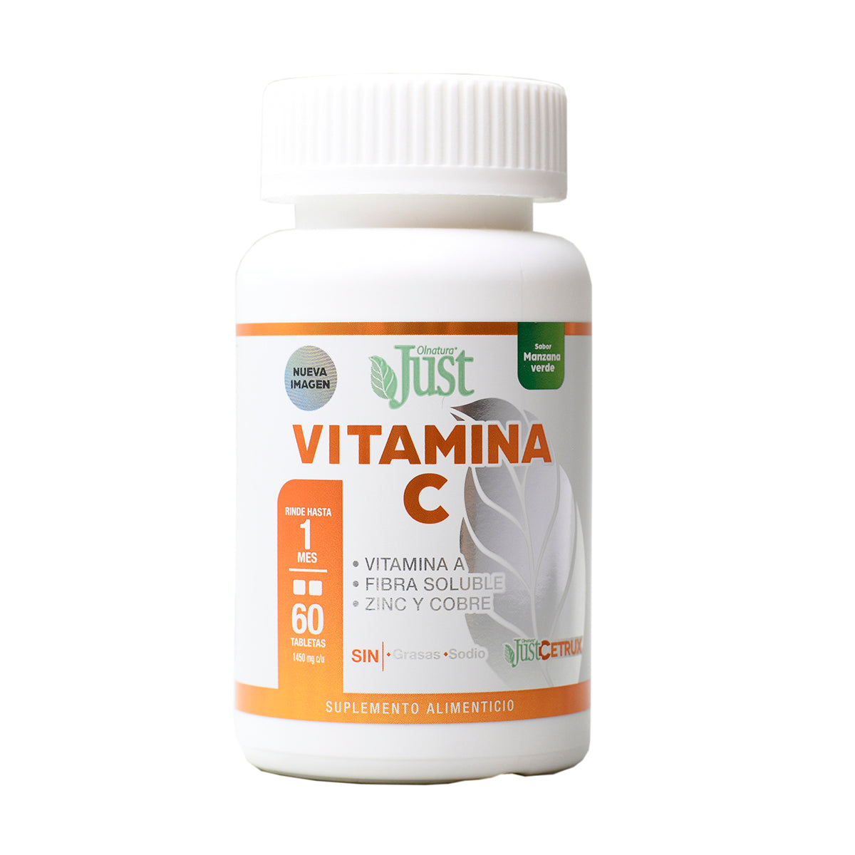 JustCetrux 60 Tabletas de Vitamina C + Vitamina A y Zinc-Olnatura Just