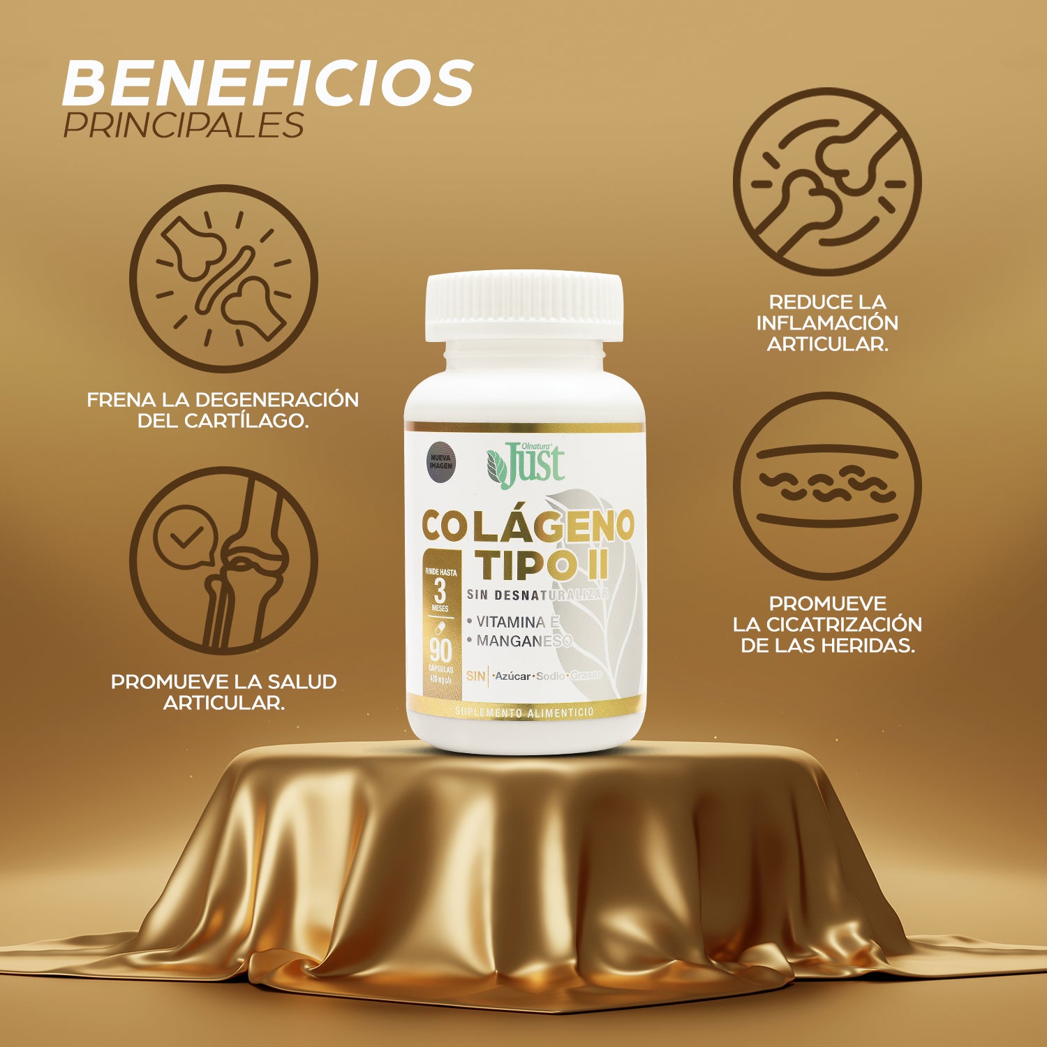 Pack 2 Colágeno Tipo 2 + Vitamina E y Manganeso 90 Cápsulas