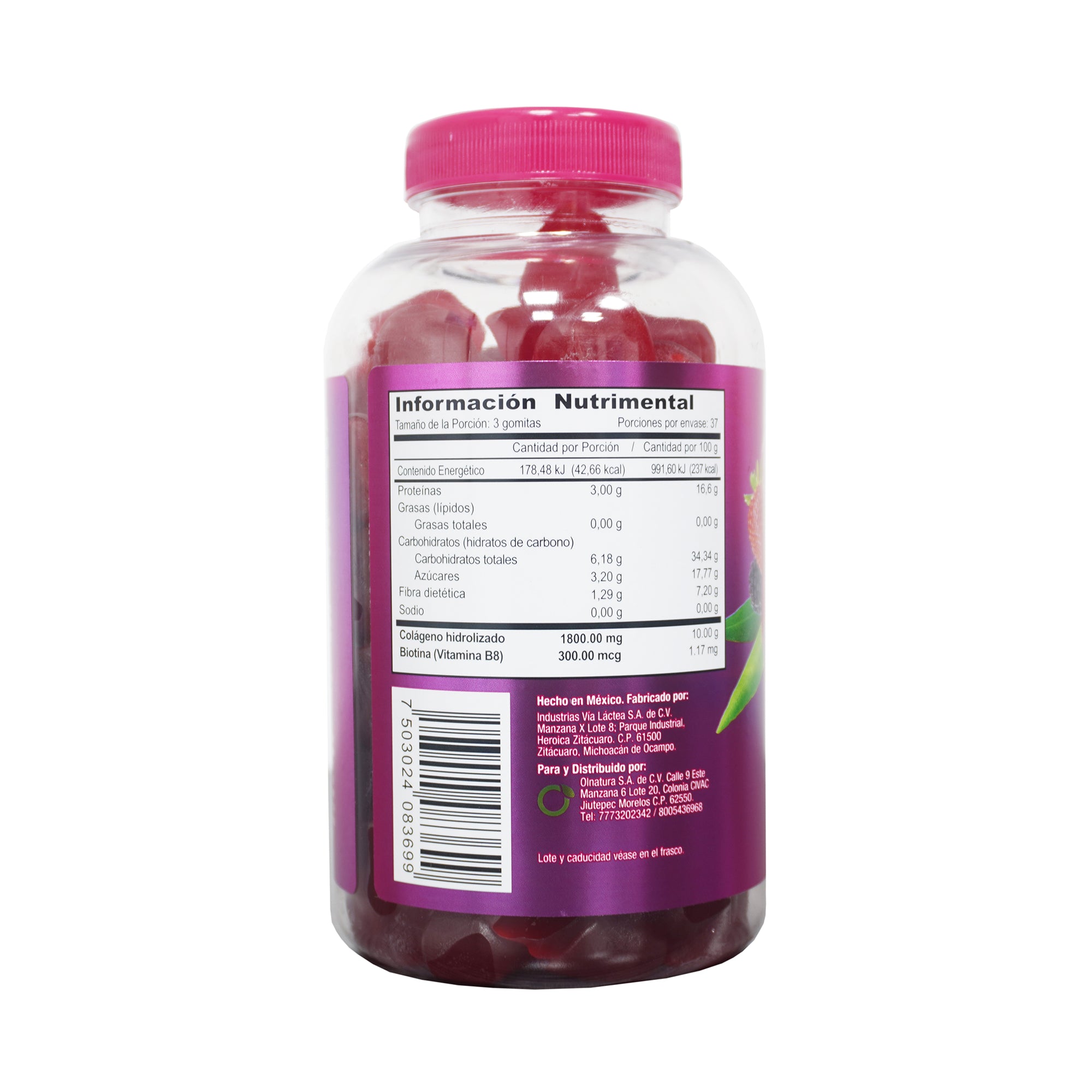 Colágeno Hidrolizado + Biotina 111 Gomas Bajas En Azucar Frutos Rojos