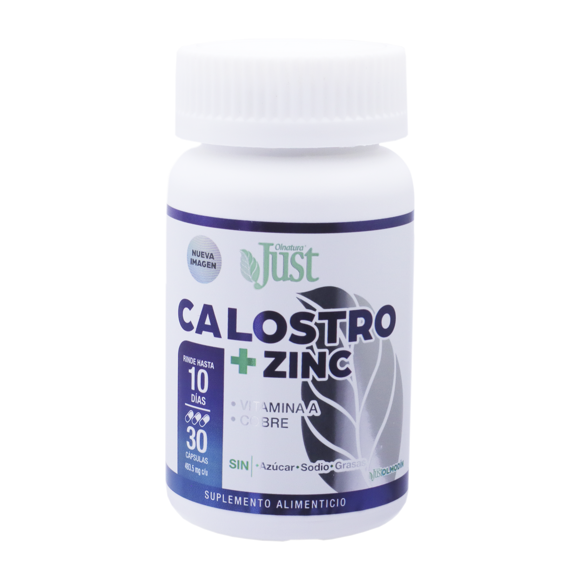 JustCalostro 30 Cápsulas de Calostro Bovino + Zinc y Vitamina A